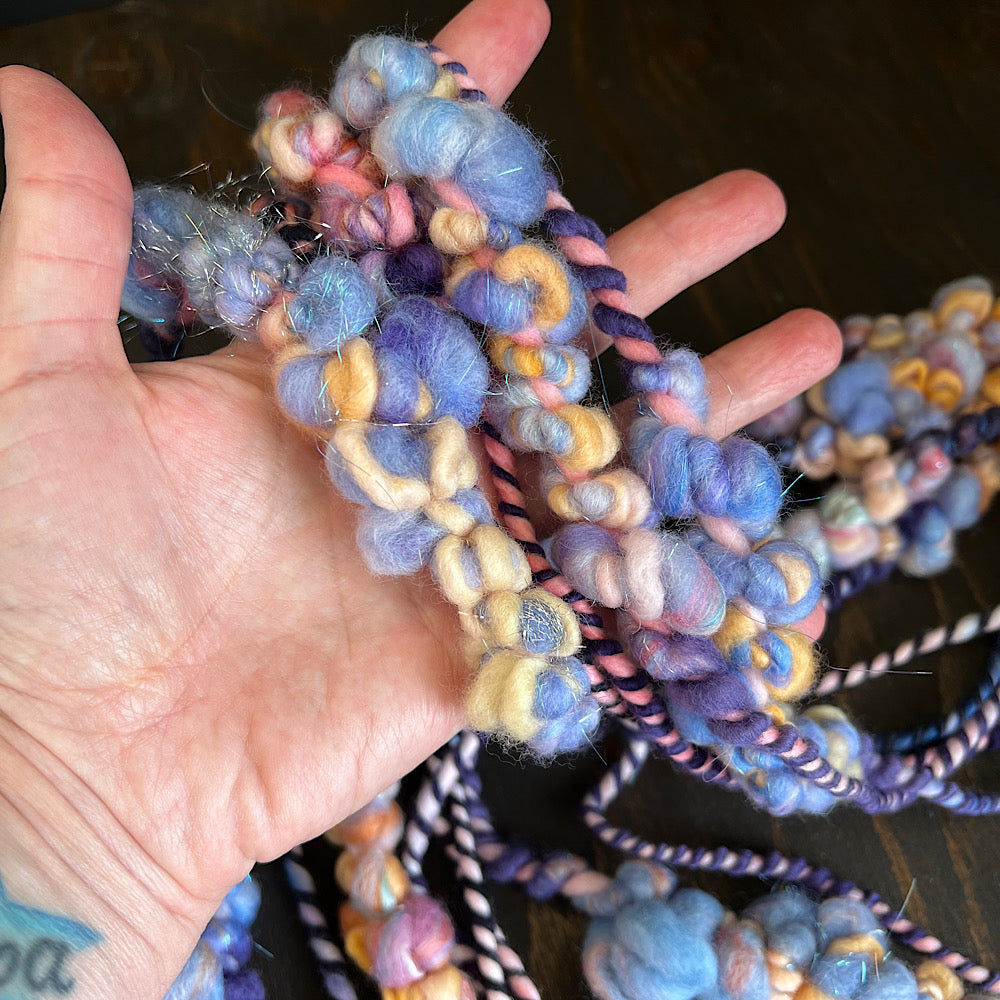 Wild pansies weaving art yarn