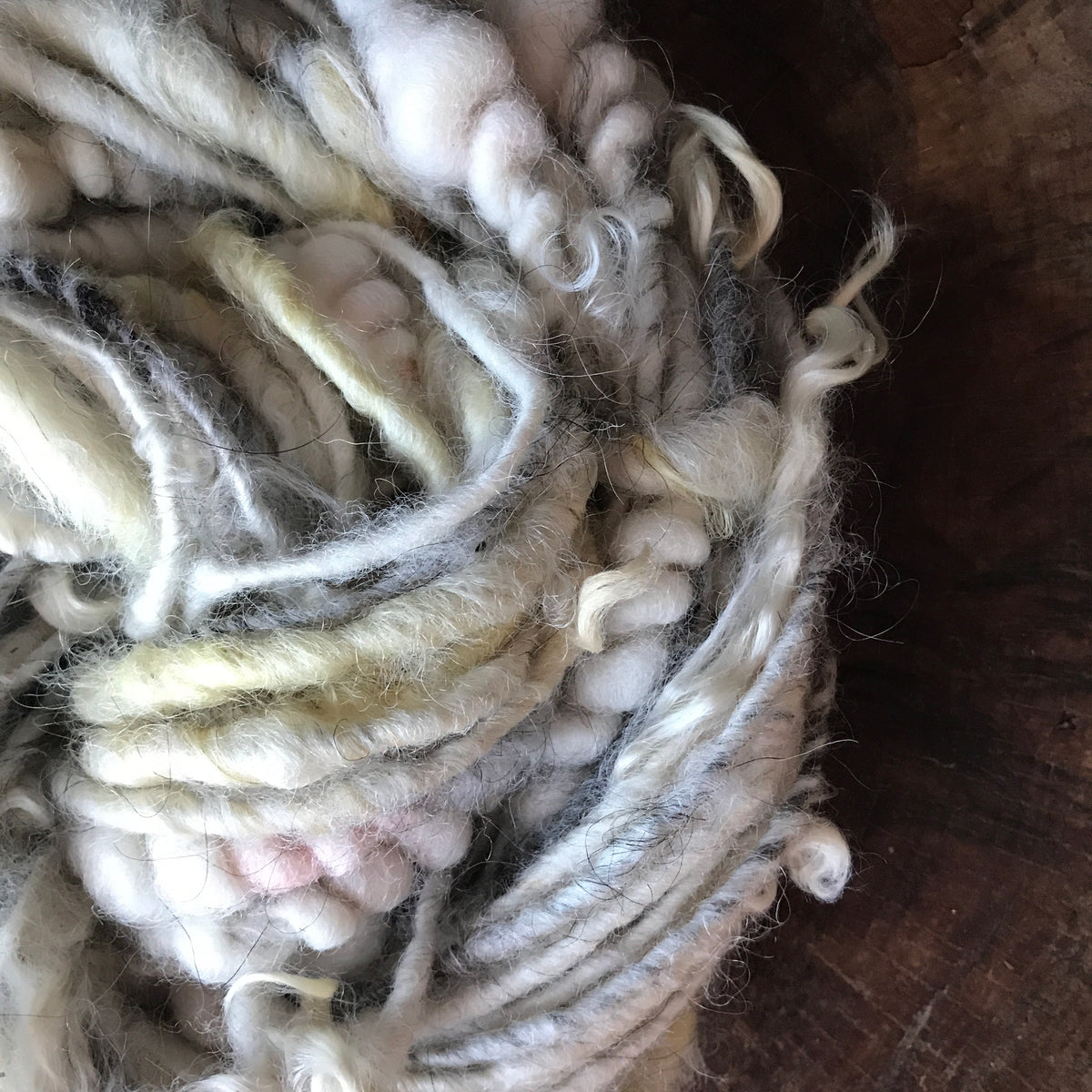 Natural white grey art yarn 100 grams - Mynoush