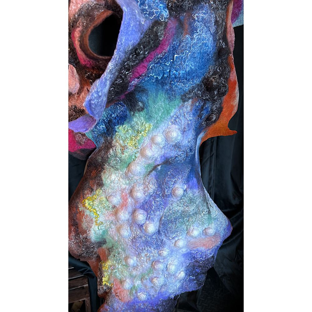 Galactic Rose - felted scarf