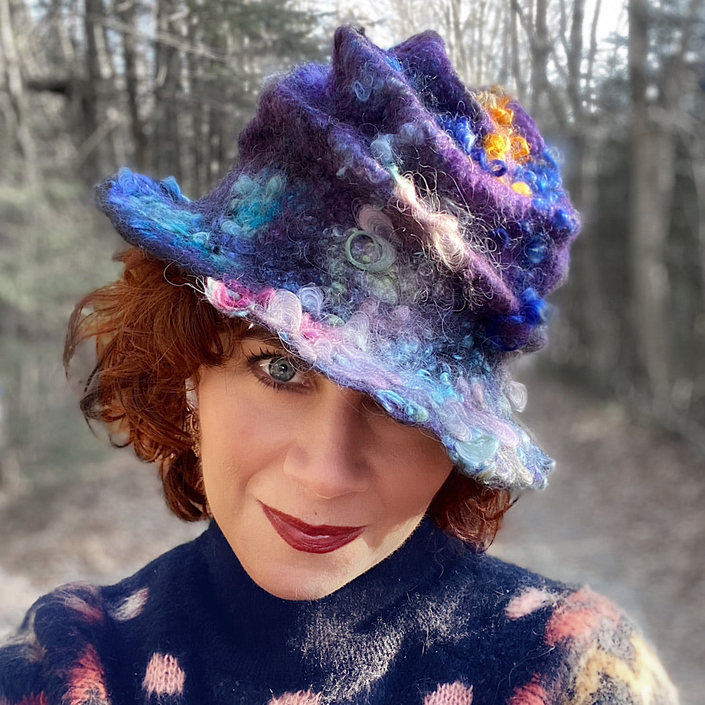 Felted cloche hat Nebula
