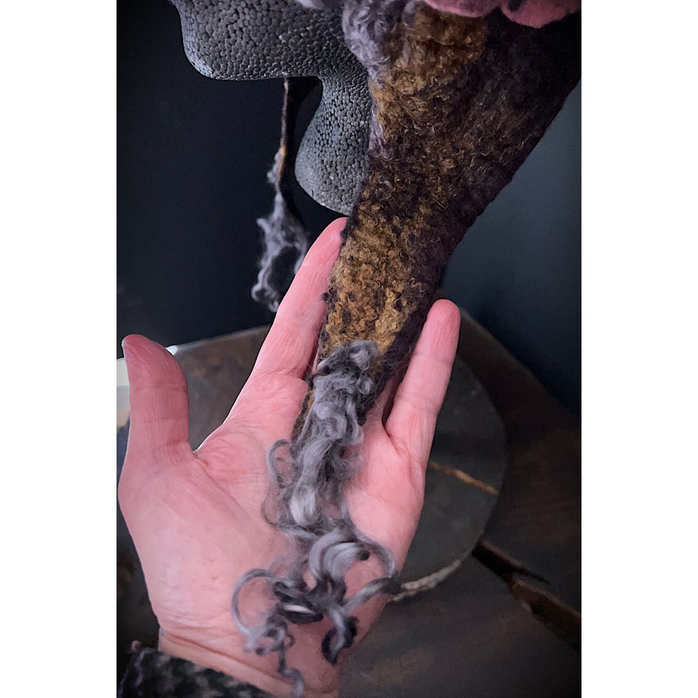 Felted fairy horns hood size small