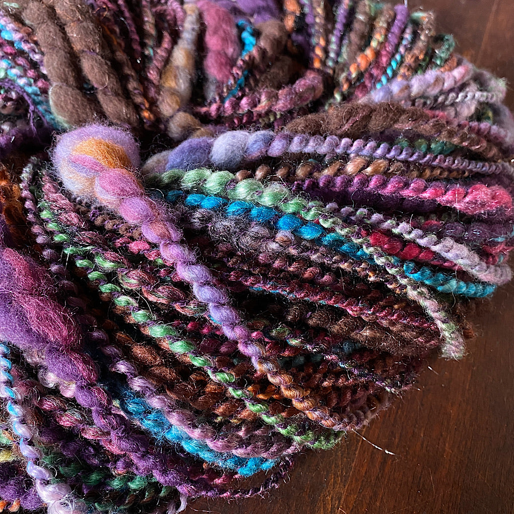 Eggplant One-of-a-kind Silk art yarn