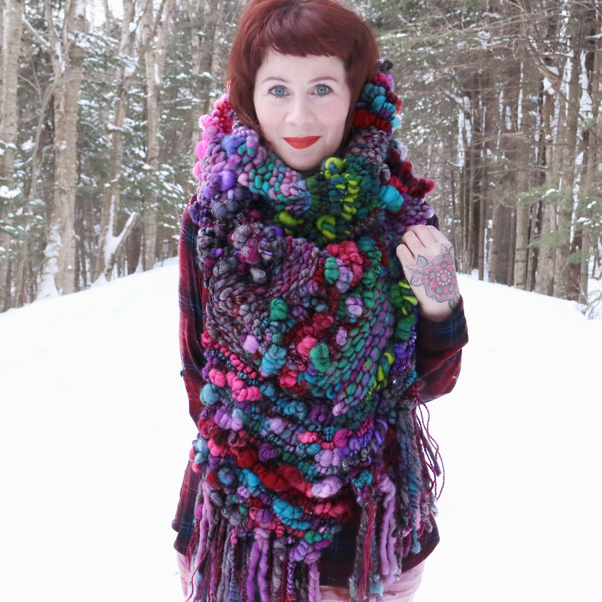 Dark rainbow scarf Foulard charcoal rainbow - Mynoush