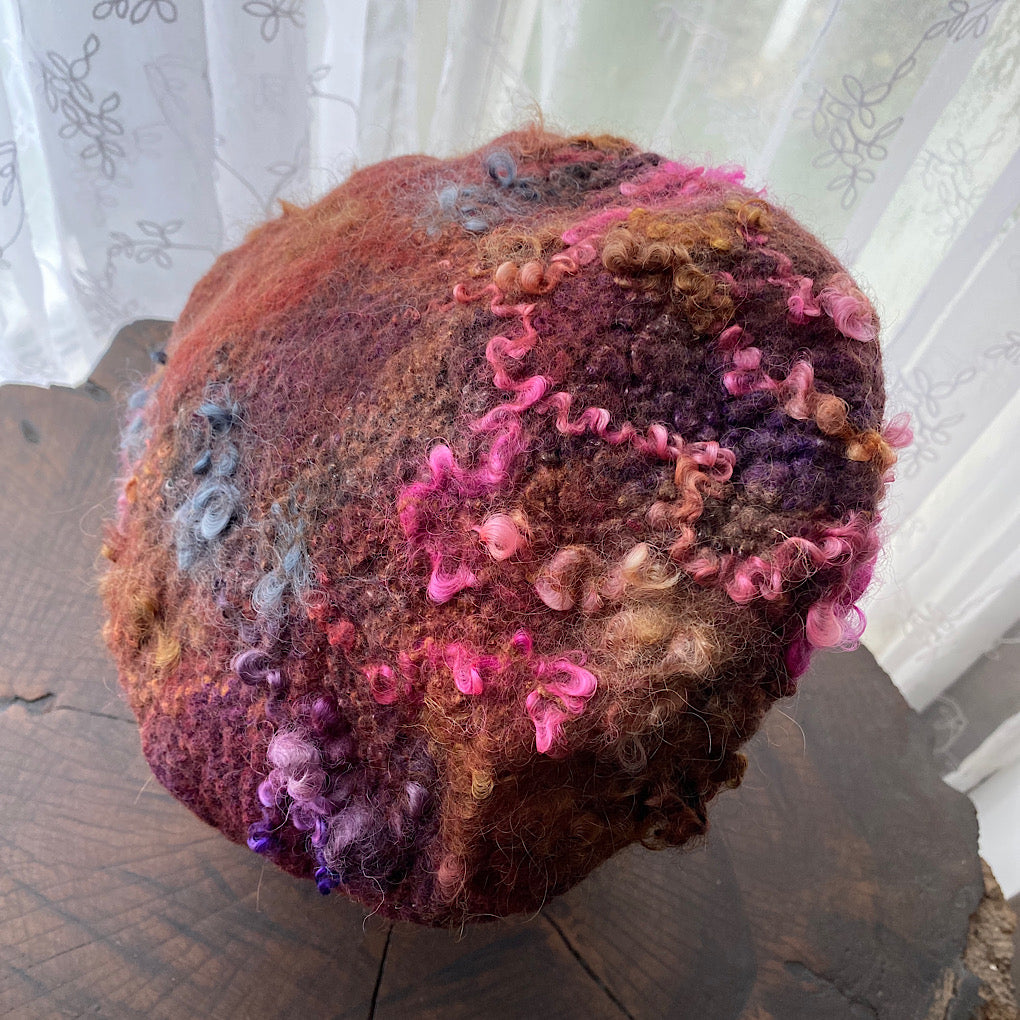 Merino silk beret 22”