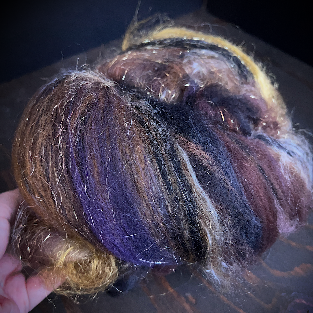 Set of 4 art batts for spinning or felting