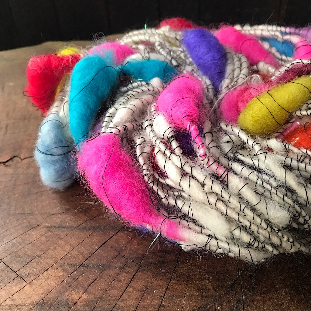 Rainbow cocoons Art yarn
