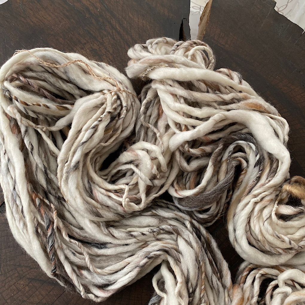 Birch paper - hand spun yarn