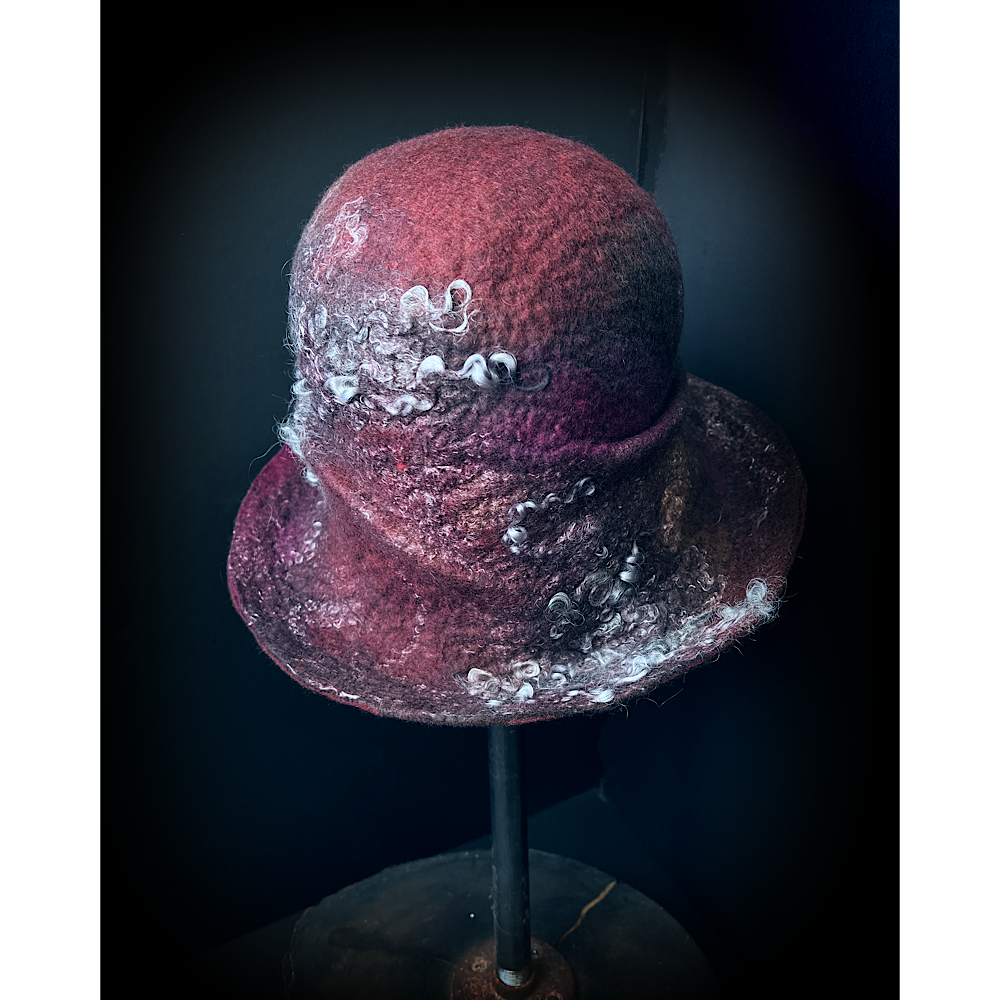 Felted cloche hat- 23”