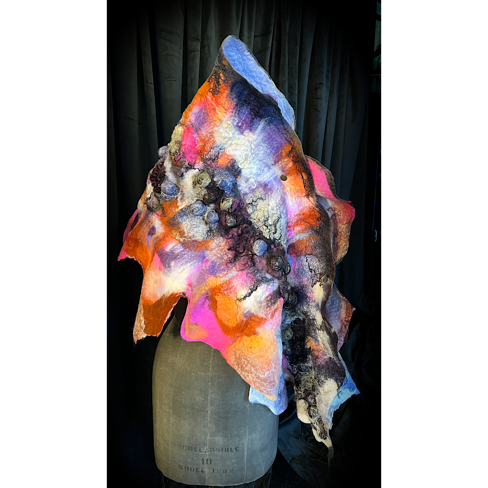 Cosmic Lights - felted scarf