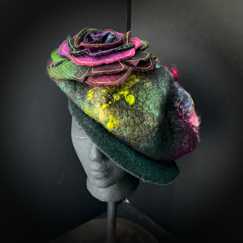 Felted oversized newsboy hat size 23.5”