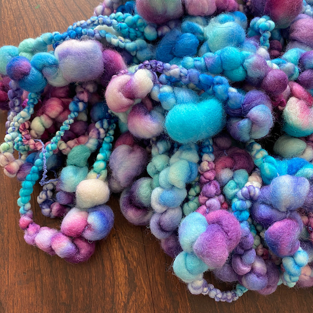 Mesmerizing turquoise Jumbo boucle Art yarn