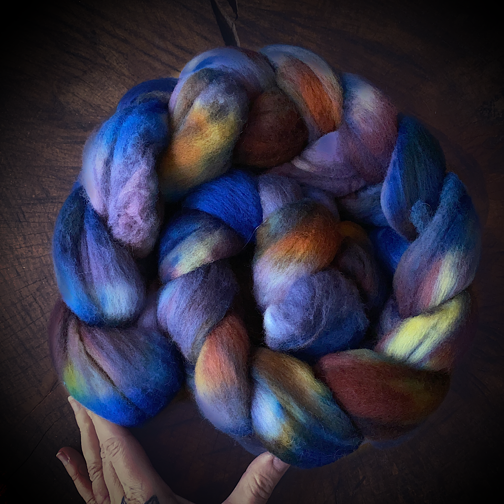Hand dyed MERINO roving