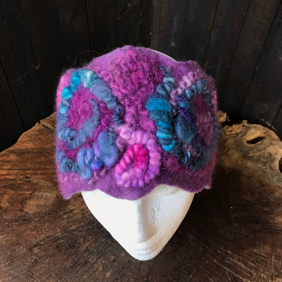 Purple textured felted headband One size | Bandeau mauve en feutre Taille unique - Mynoush