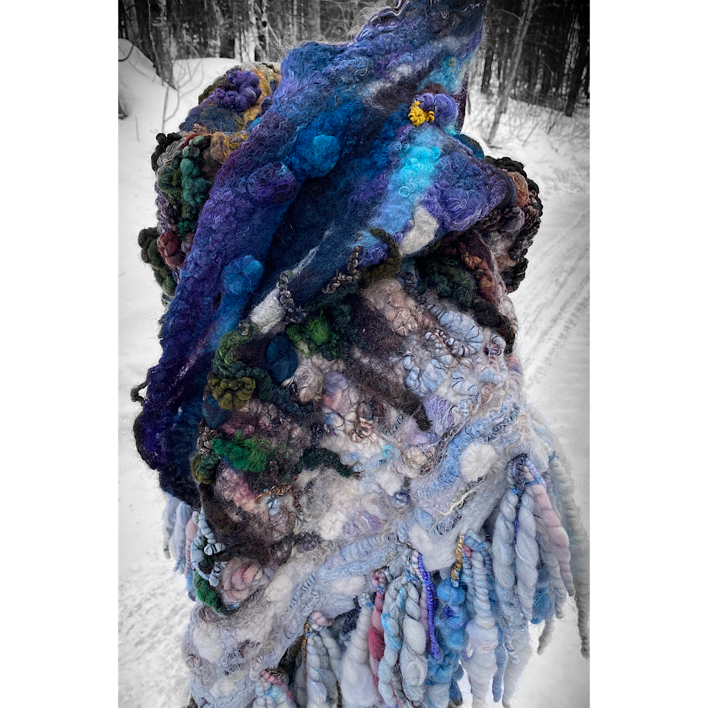 Midnight Snow walk - Felted Shawl