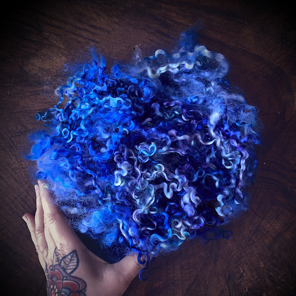 Curly locks for spinning felting