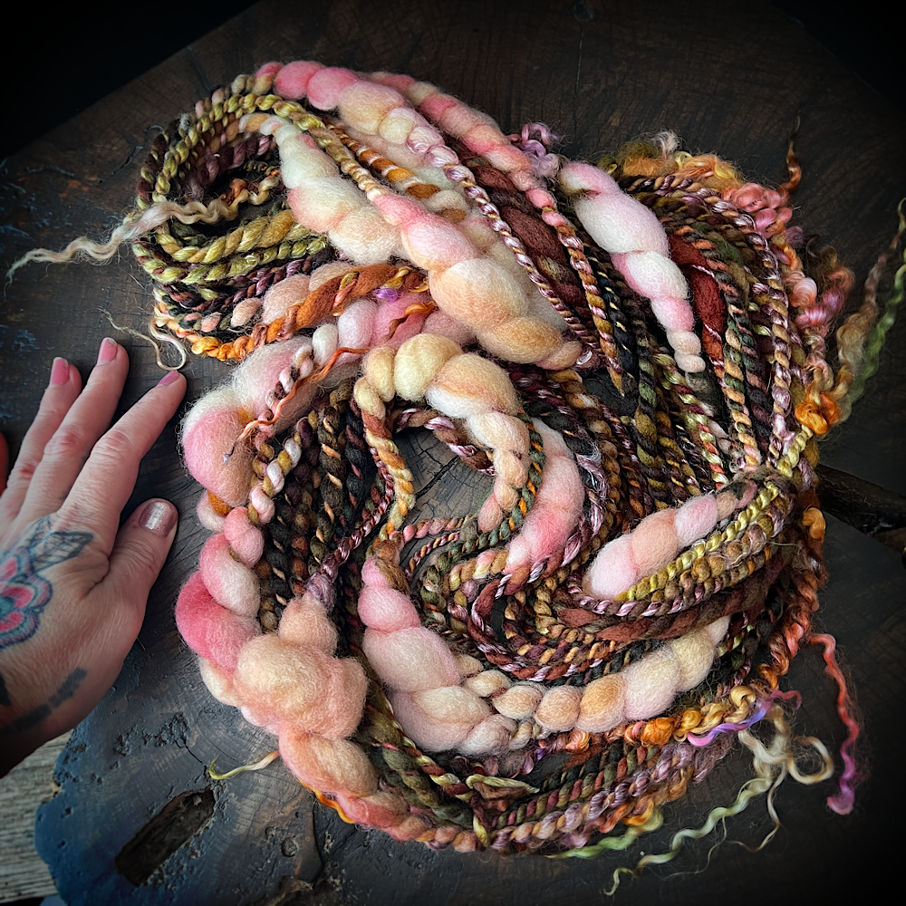 Woodland Roses mini twist art yarn