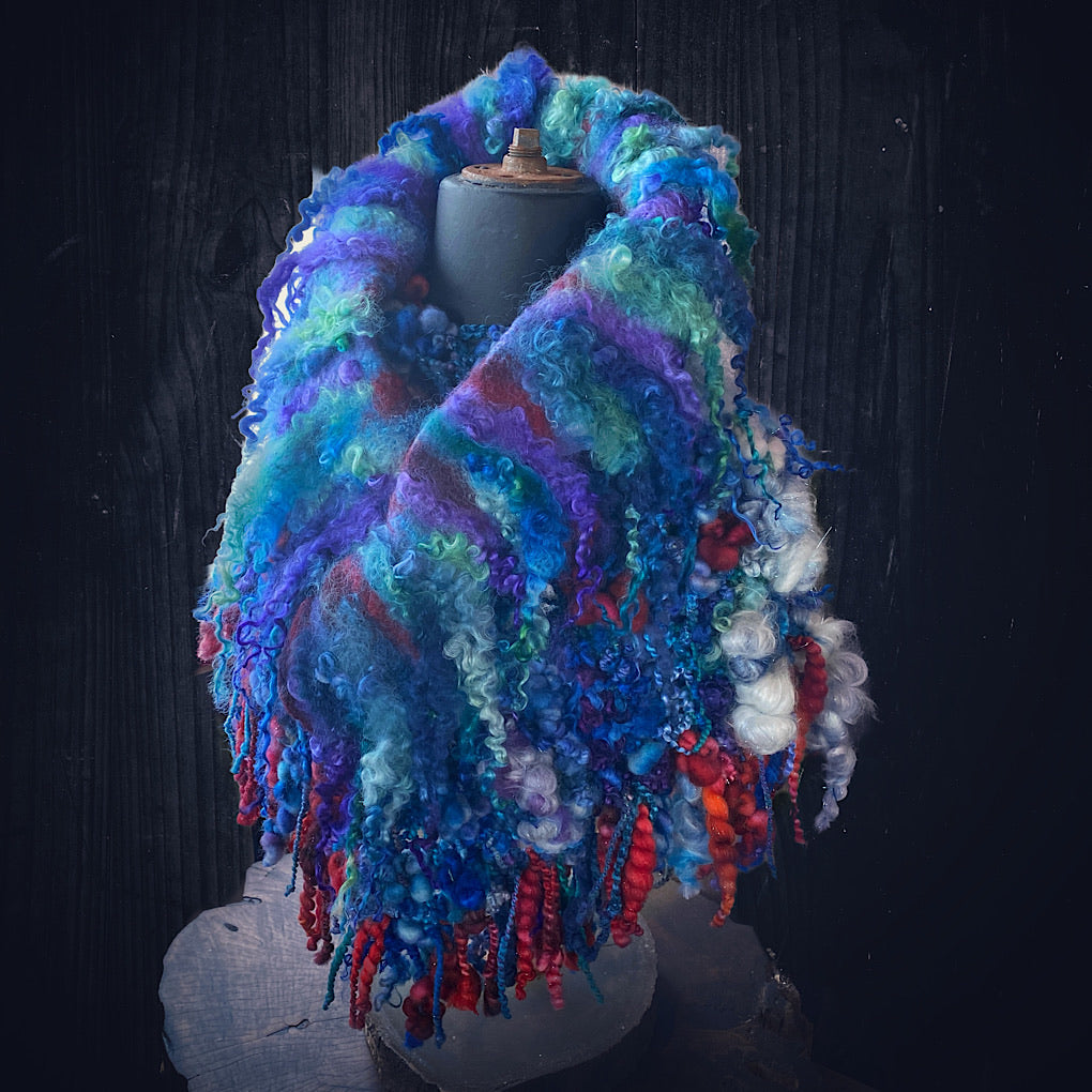 Apples in the Sky felted Shawlette