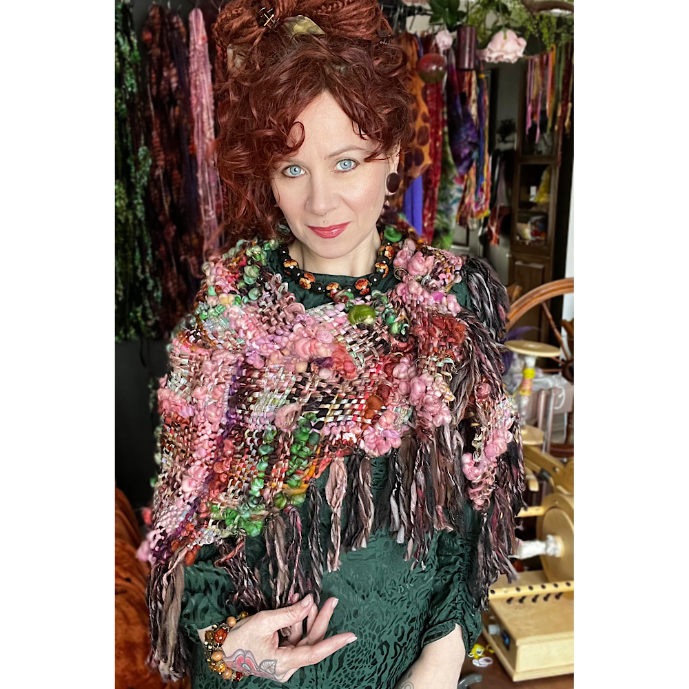 Wood Rose woven Shawl