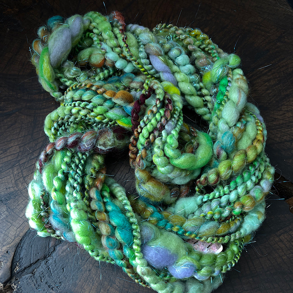 Fluffy spiral in mint green