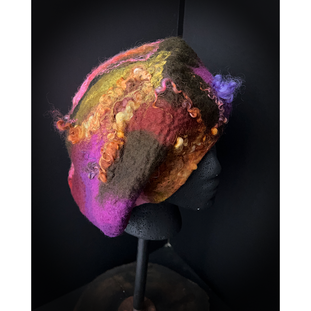 Felted beret size 23” medium