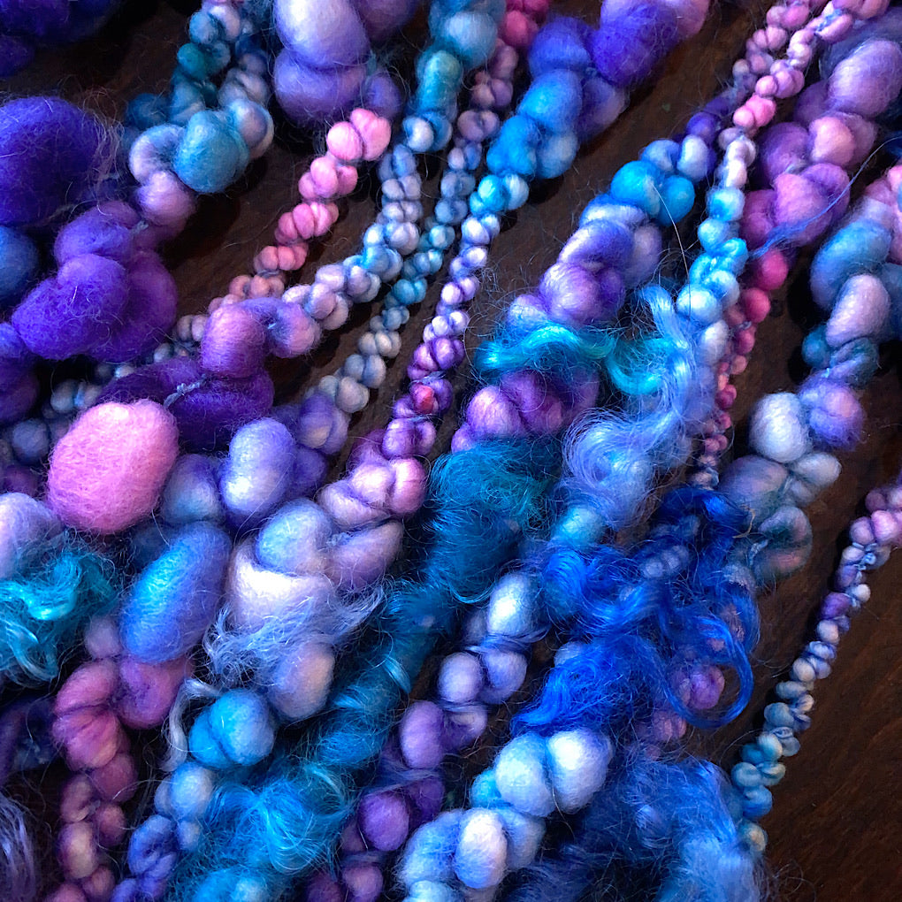 90s turquoise Jumbo boucle Art yarn