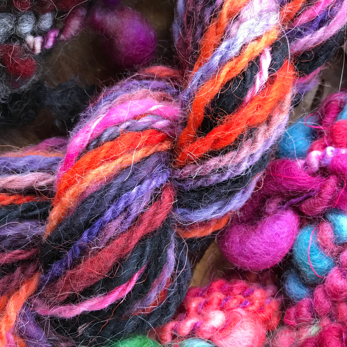 Hand spun yarn kit - wool yarn trio 120 grams - Mynoush