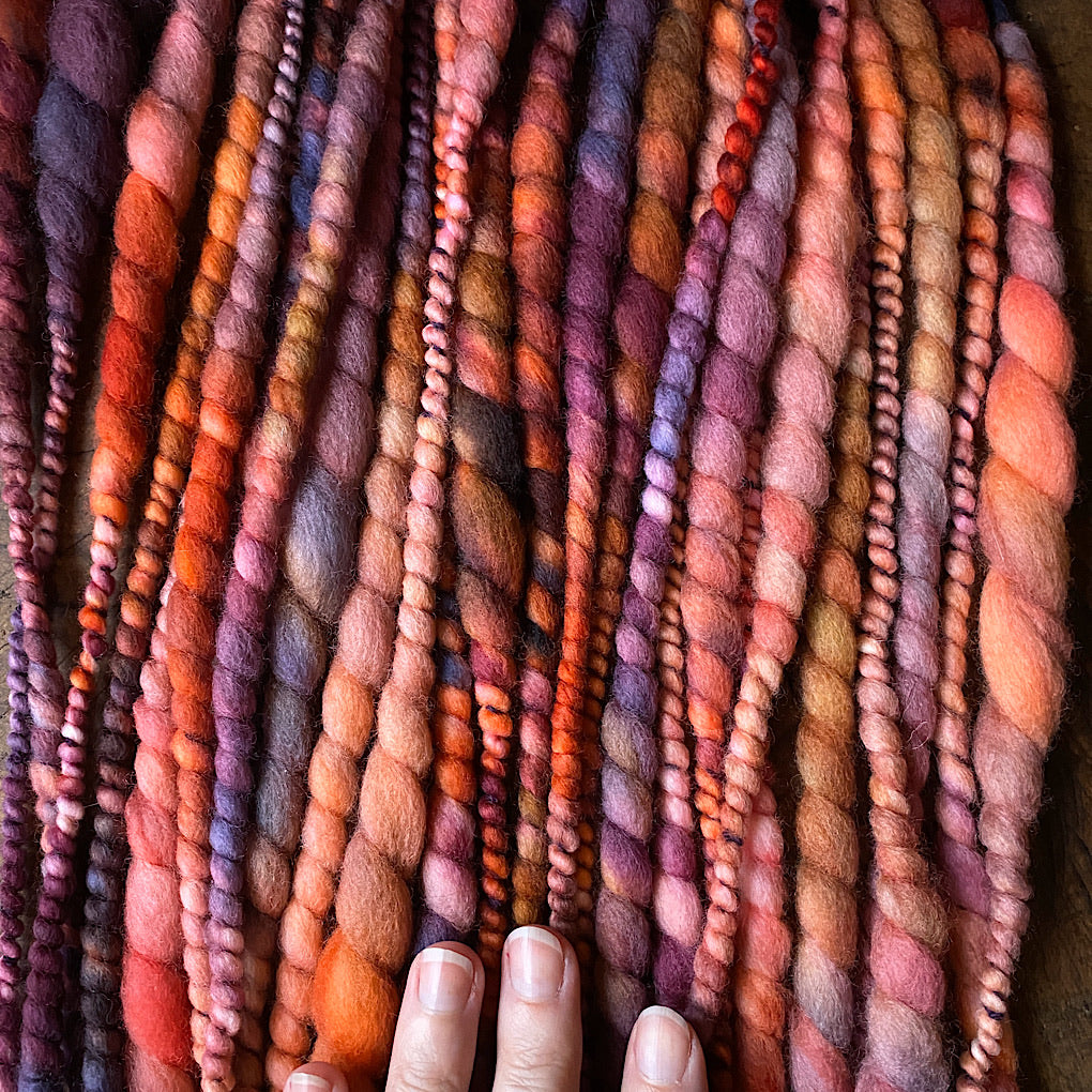 Pumpkin latte jumbo spiral merino yarn