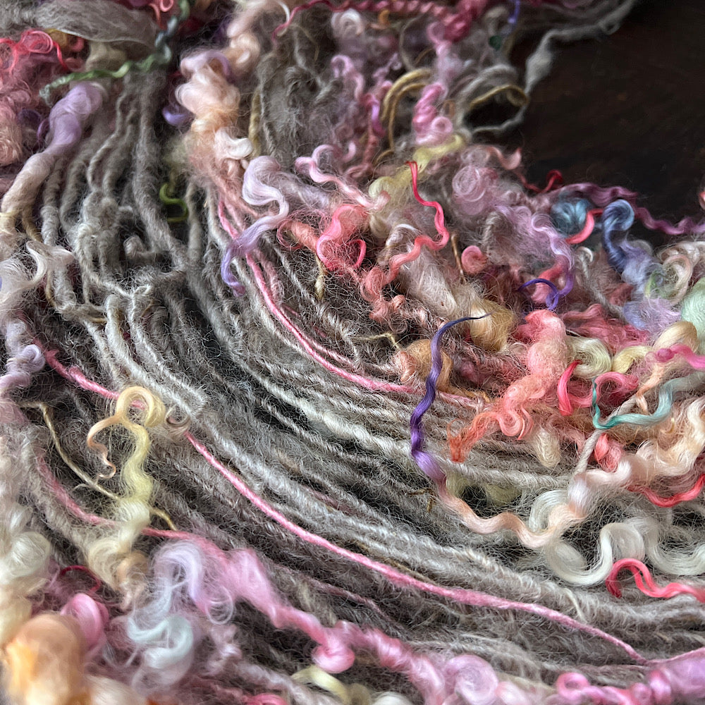 Rainy day bouquet- core spun art yarn