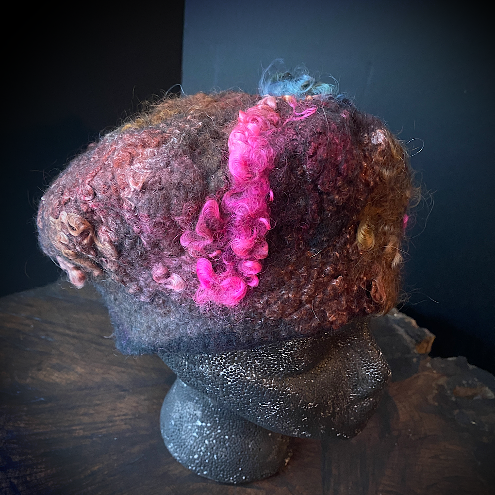 Merino silk beret 22”