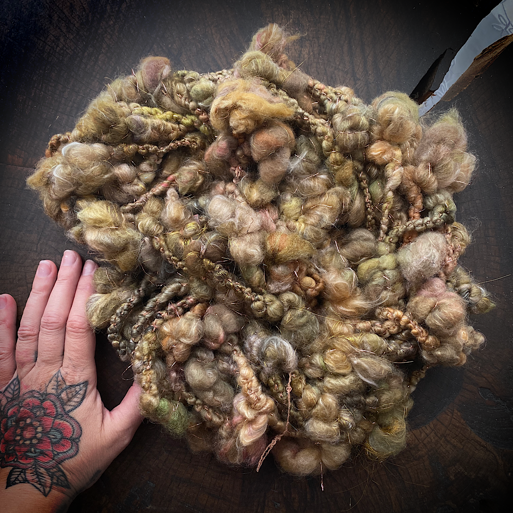 Gold jumbo boucle art yarn