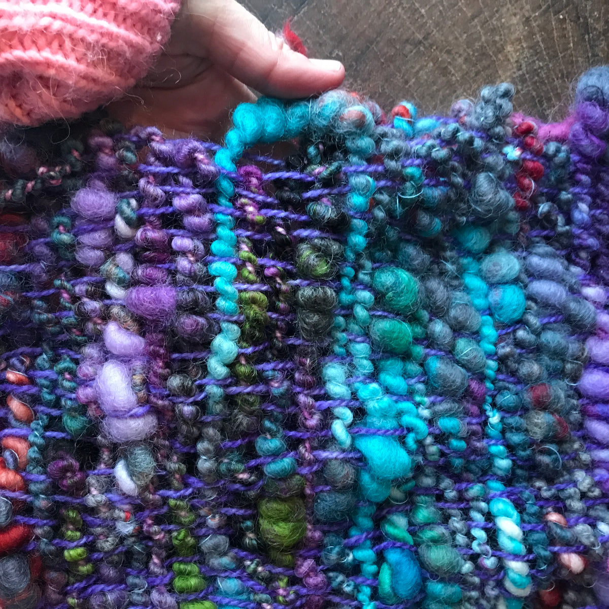 Purple scarf wool alpaca- Foulard mauve laine alpaga - Mynoush