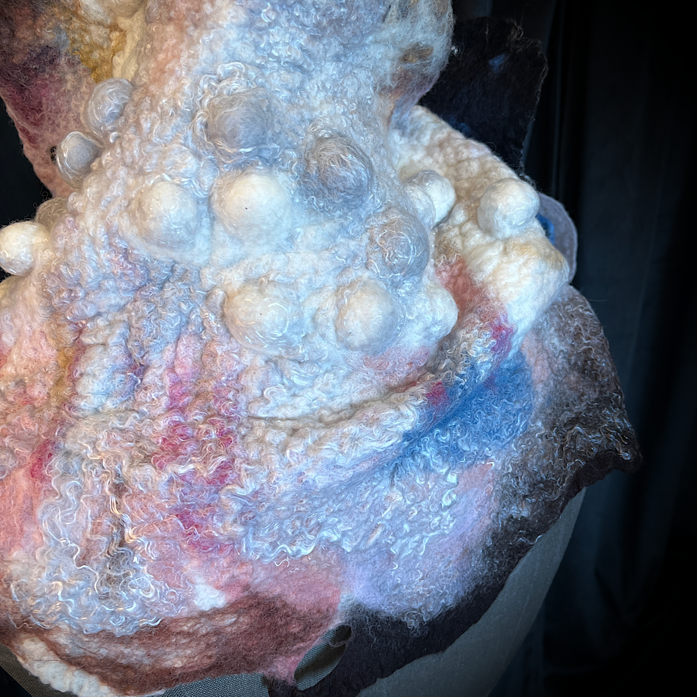 Galactic Moth - felted scarf
