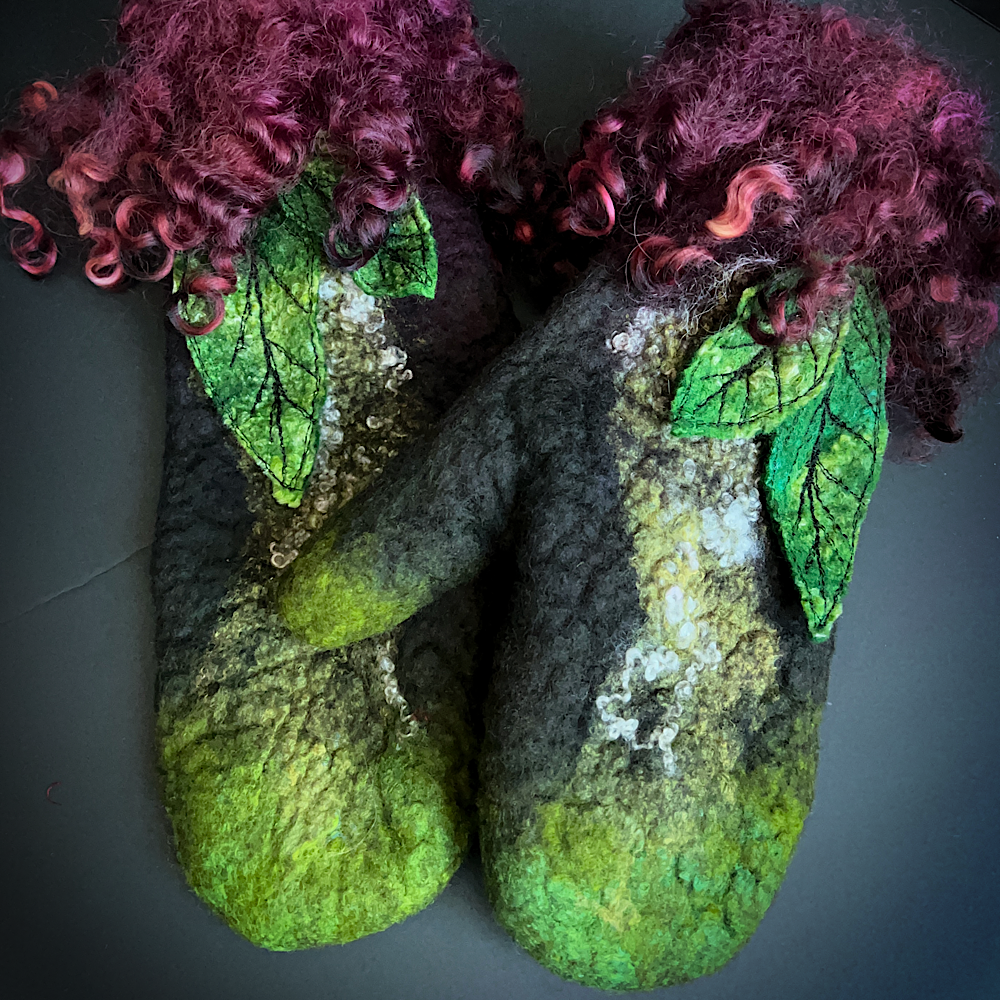 Felted mittens size small medium