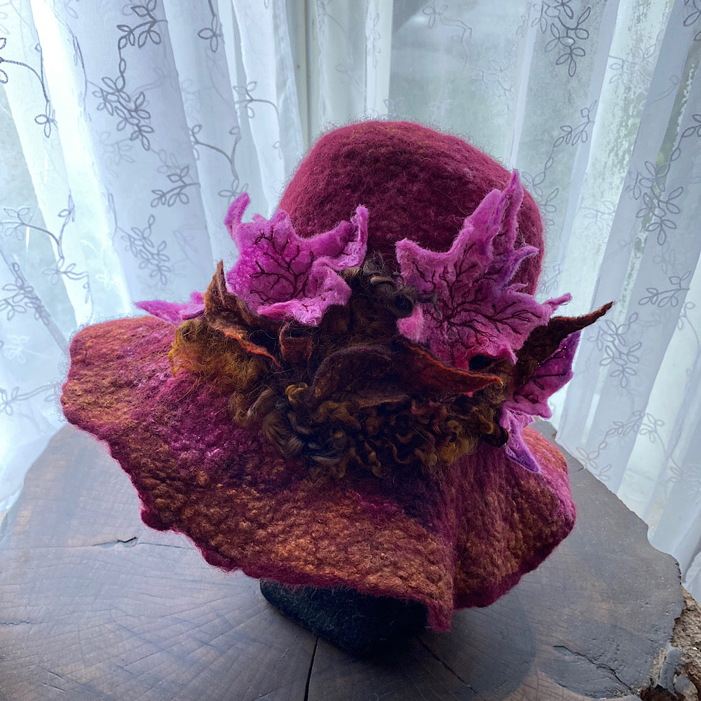 Fall Bloom felted hat