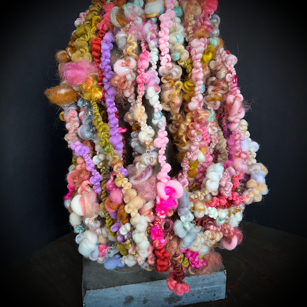 Hand spun art yarn boucle