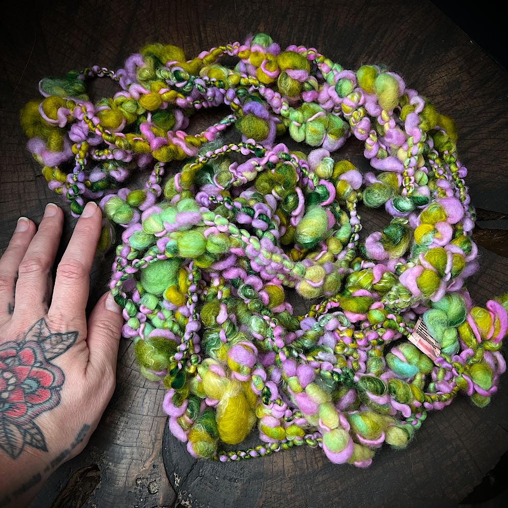 Beside the pond weaving art yarn