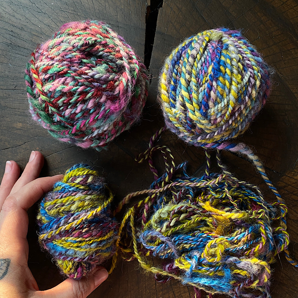 Mixed lot of 2 ply hand spun alpaca