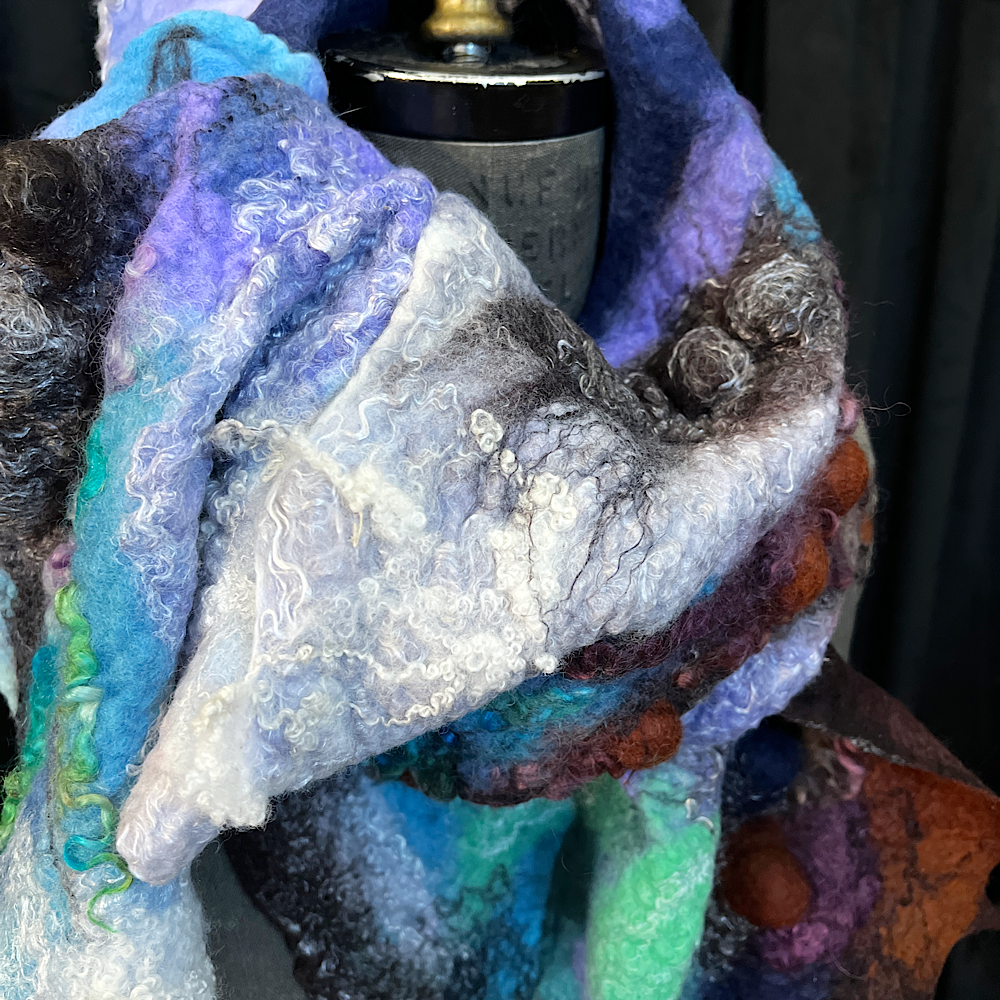 Cosmic Breath - felted scarf