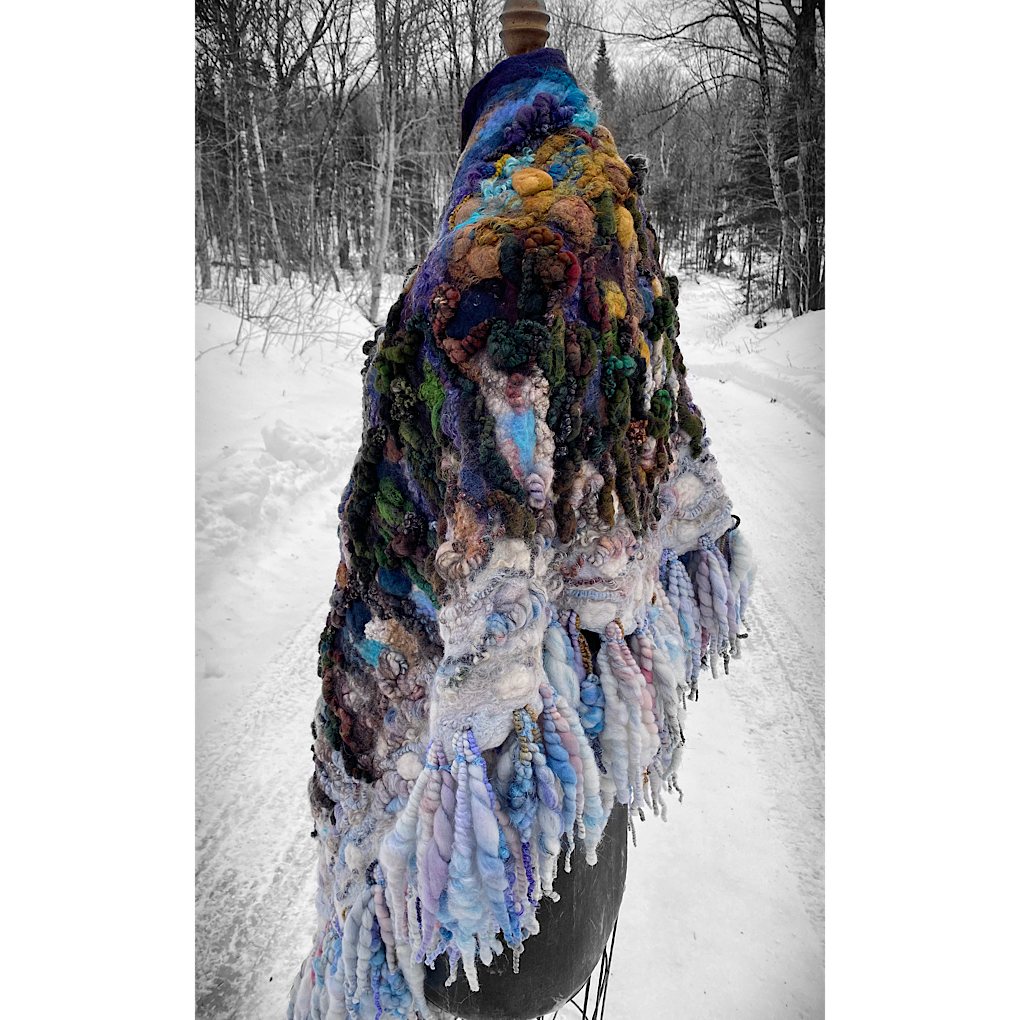 Midnight Snow walk - Felted Shawl