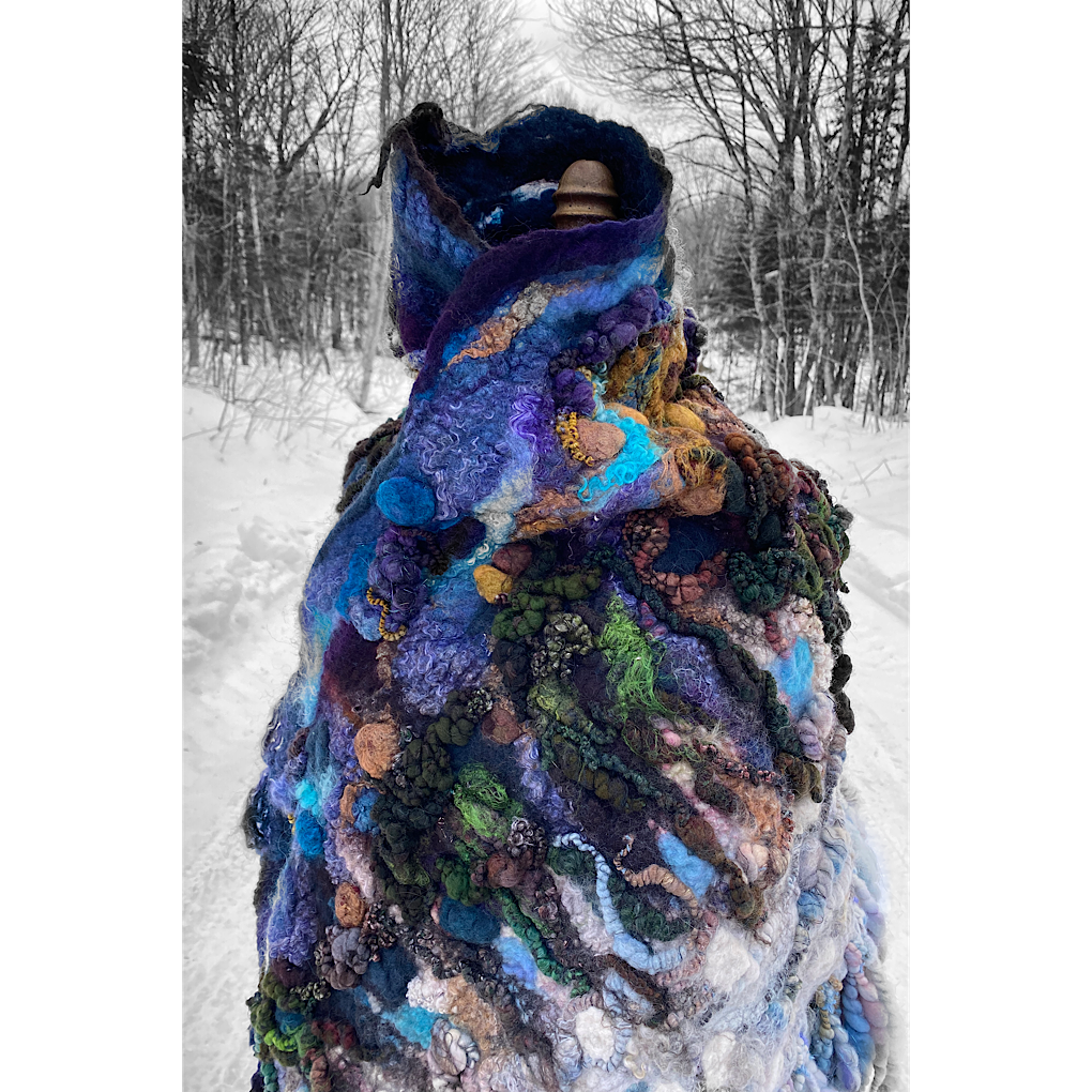 Midnight Snow walk - Felted Shawl