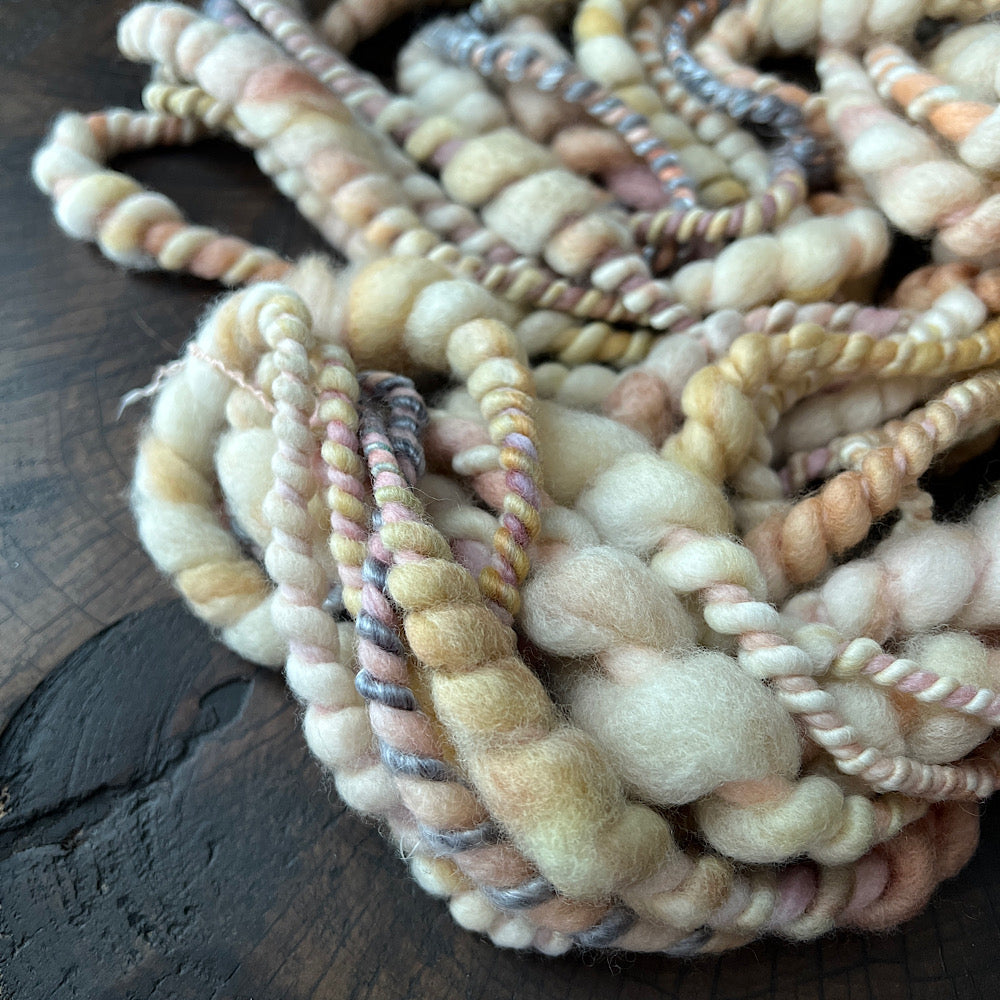 Almond - jumbo 2 ply spiral art yarn