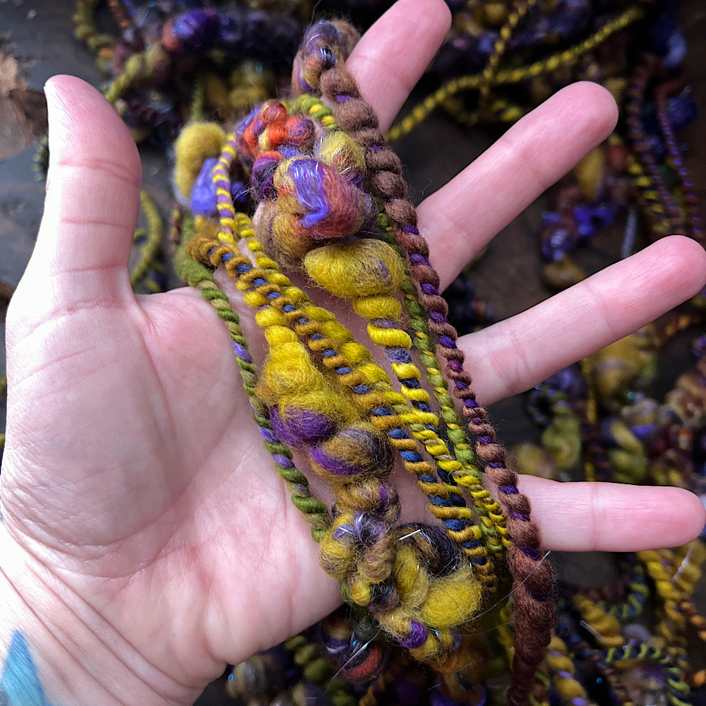 Honey and licorice art yarn