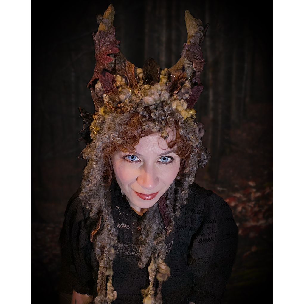 Forest spirit 3 - Fairy felted hood