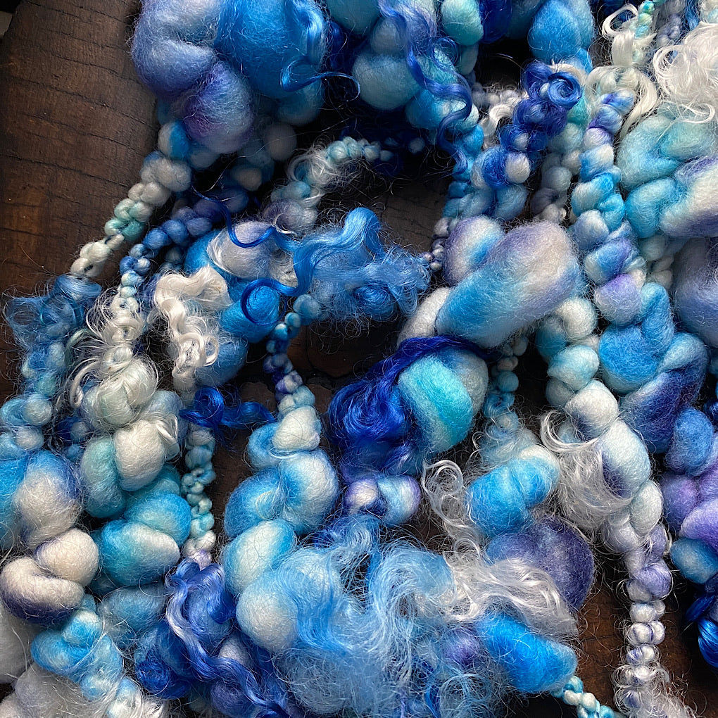 Denim Jumbo boucle art yarn with locks