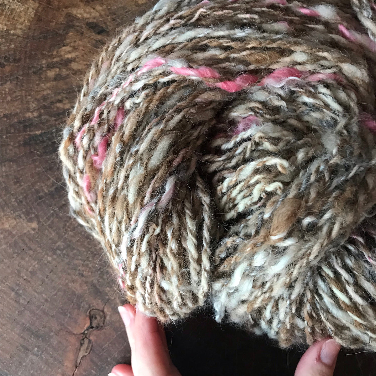 Beige hand spun yarn 120g 102y - Mynoush