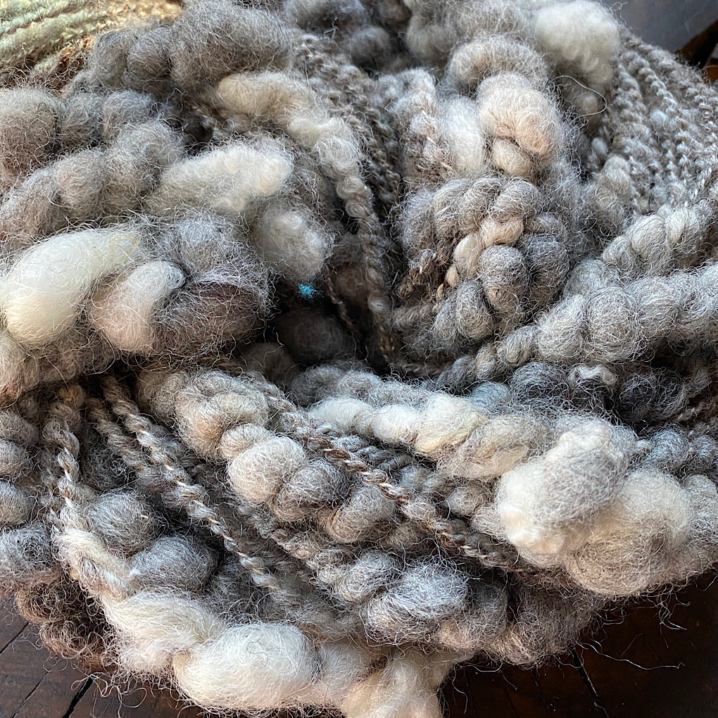On Sale Grey Eco wool art yarn