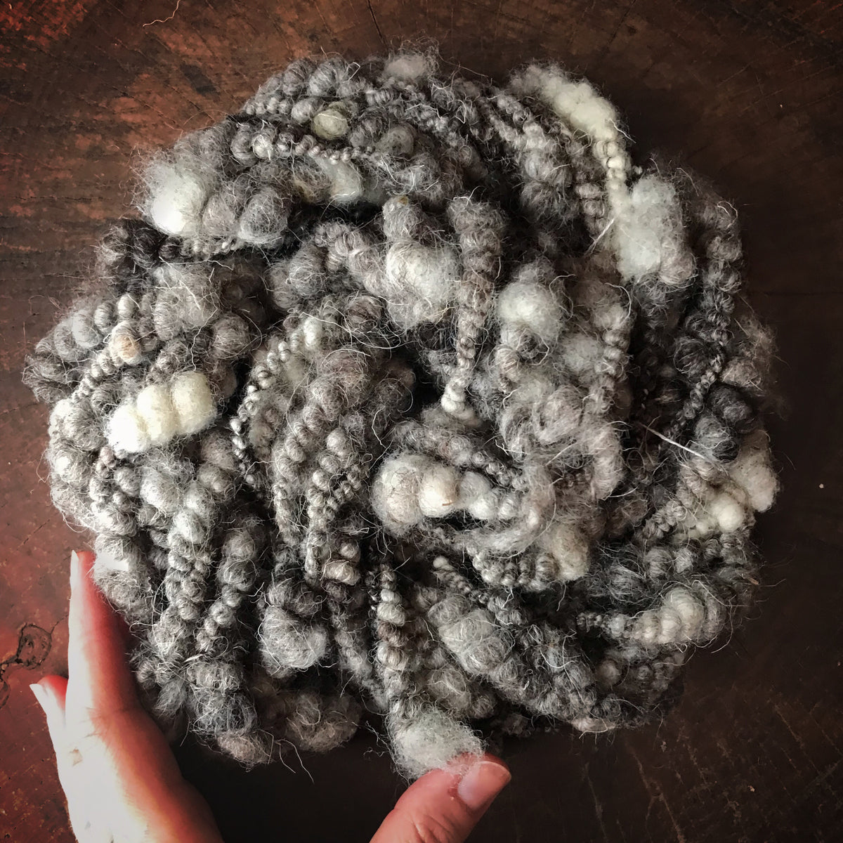 Grey  hand spun yarn 100g 12 y - Mynoush