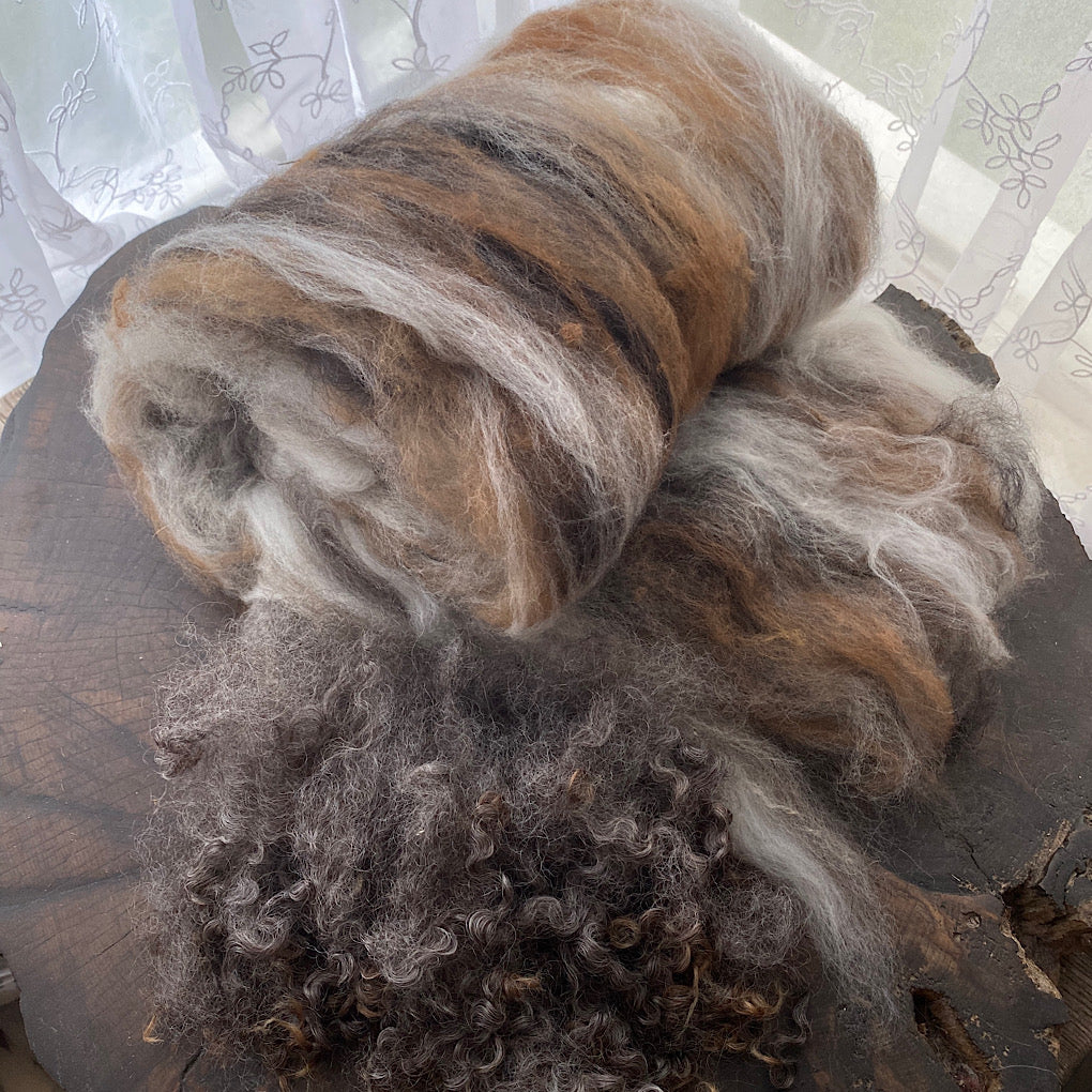 Spinning fiber kit natural colors