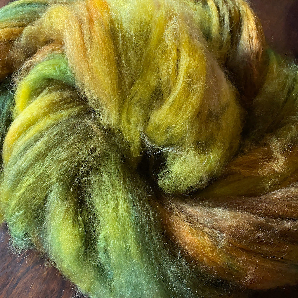 Hand painted Silk / merino roving