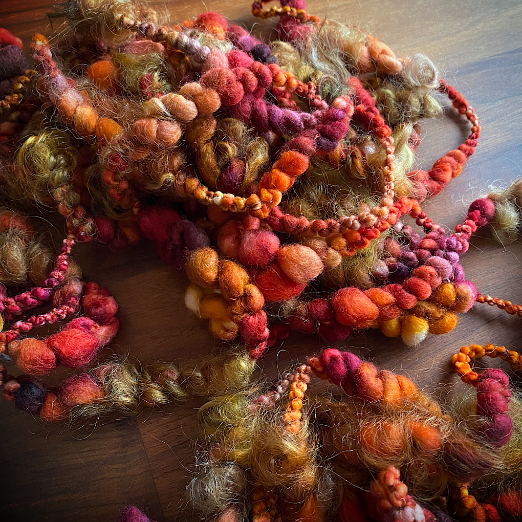 Set of mini jumbo boucle art yarn